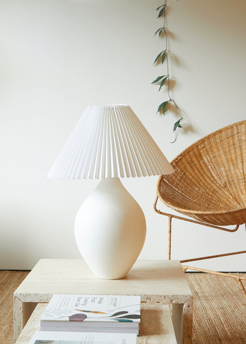 BUNDLE | 2 Large pleated lamp shades white