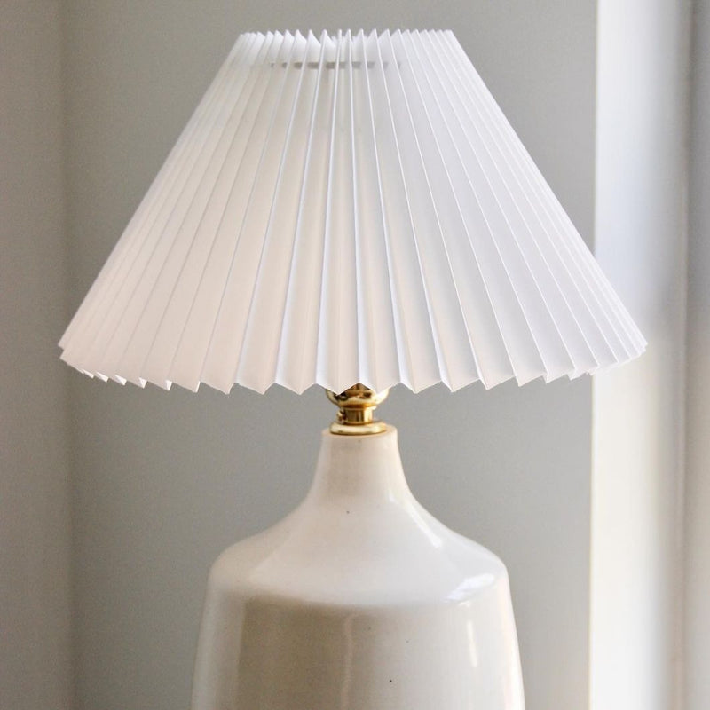 Small white pleated lamp shade