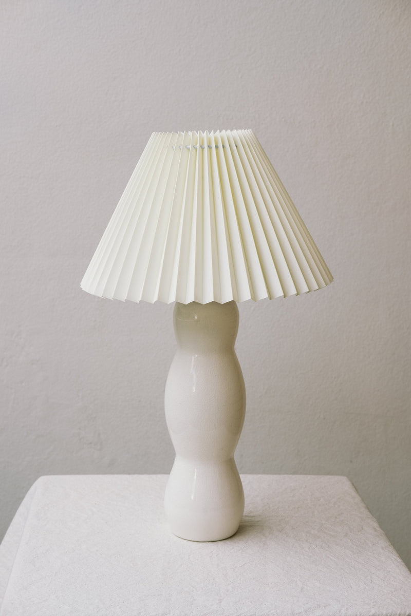 Small ivory pleated lamp shade