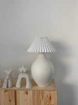 Small white pleated lamp shade